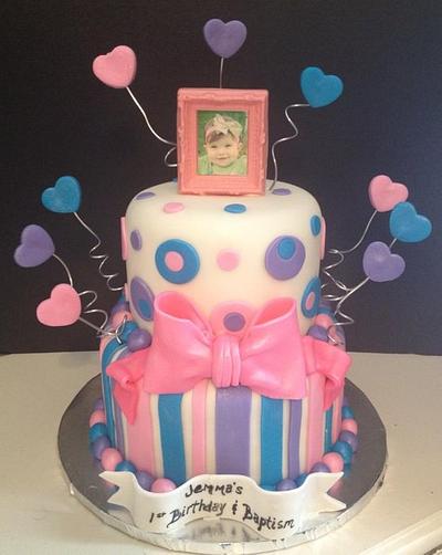 First Birthday & Baptism - Cake by Tracy's Custom Cakery LLC