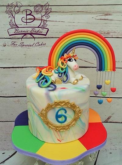 Rainbow unicorn cake - Cake by Bonnie Bakes UAE