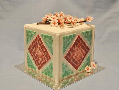 Mosaic and cherry/sakura blossoms - Cake by Lenka M.