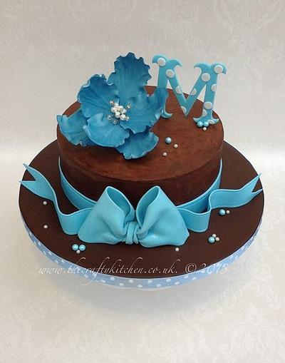 Chocolate and Blue Birthday. - Cake by The Crafty Kitchen - Sarah Garland