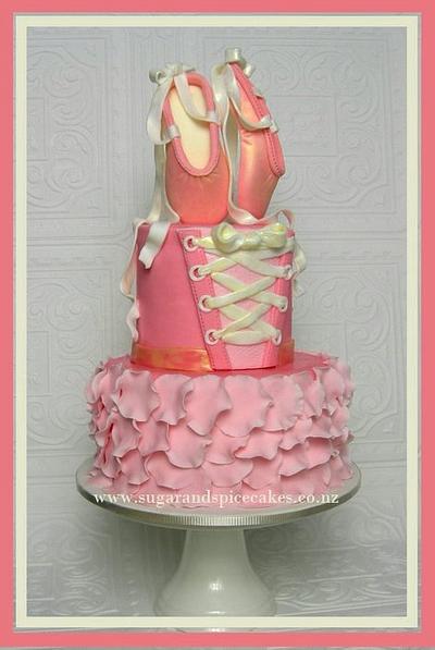 Ballerina Cake with Ballet Slippers ~ - Cake by Mel_SugarandSpiceCakes