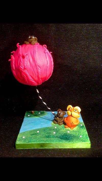 Dr Seuss- the lorax gravity defying cake  - Cake by Poppywats