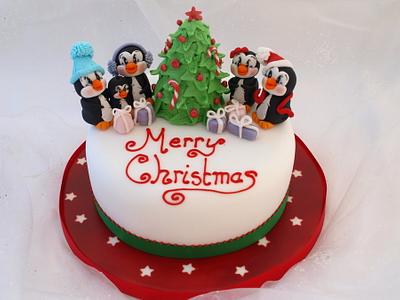 It's a penguin family Christmas - Cake by Cakes By Heather Jane