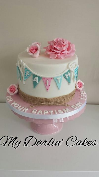 My first baptism cake (not my design)  xx - Cake by My Darlin Cakes