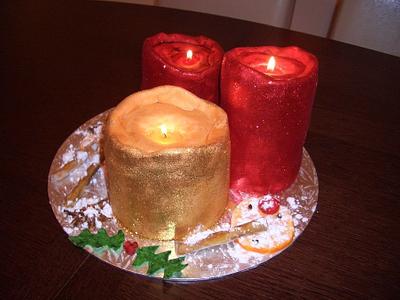 Christmas candles - Cake by TheCakemanDulwich