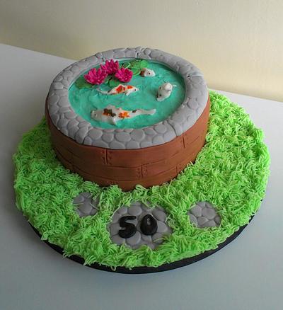 Koi carp pond cake - Cake by Amy