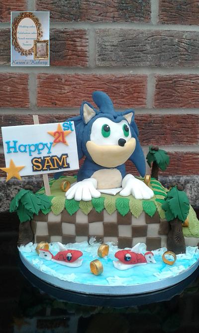 Sonic the Hedgehog - Cake by Karen's Kakery