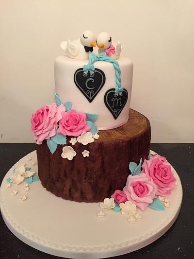 Dove engagement cake  - Cake by Donnajanecakes 