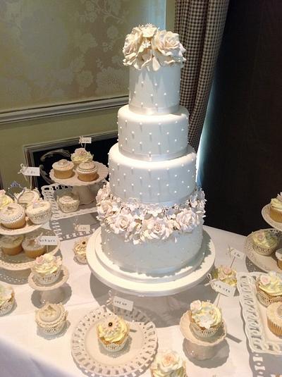 Ivory wedding cake  - Cake by Andrias cakes scarborough
