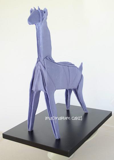 Purple Origami Giraffe - Cake by Imaginarium Cakes
