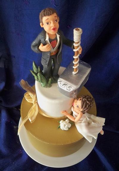 superman wedding cake topper  - Cake by elisabethscakes