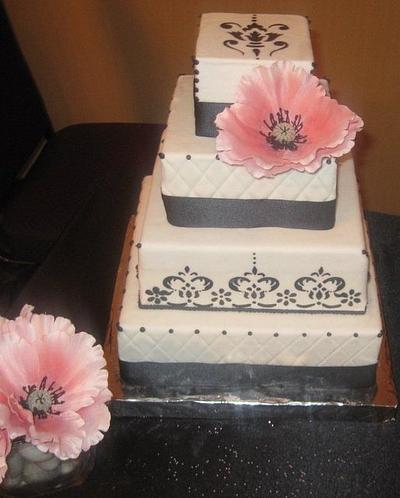 Black and White Wedding Cake  - Cake by cakesbymary