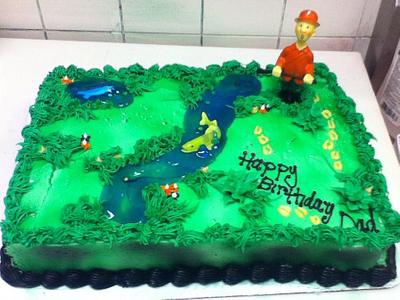 Fishing/Deer Hunting Birthday Cake - Cake by cakes by khandra