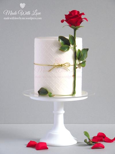Rose Stem Valentine Cake - Cake by Pamela McCaffrey