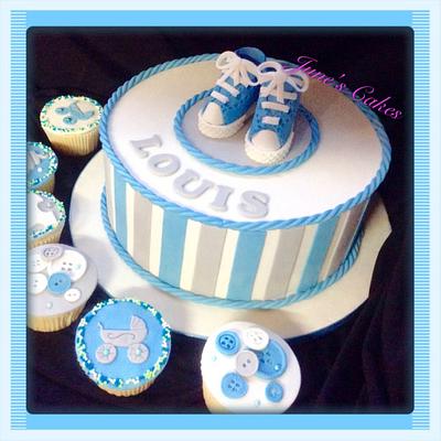 Babyshower cake and cupcakes - Cake by June Verborgstads