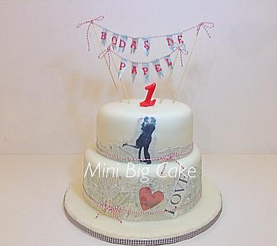 1 year weeding anniversary  - Cake by Minibigcake