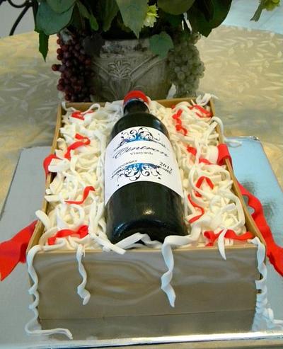 Wine Bottle Cake - Cake by Migdalia Nieves