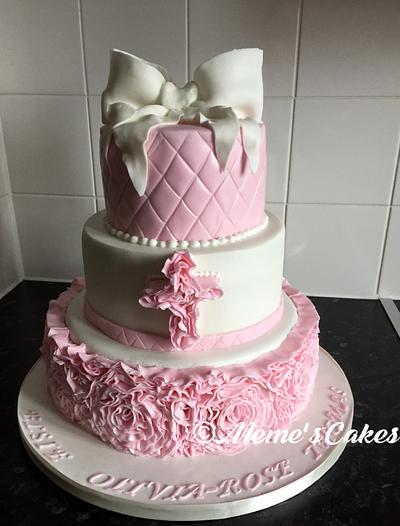 Ruffle christening cake - Cake by Maria-Louise Cakes