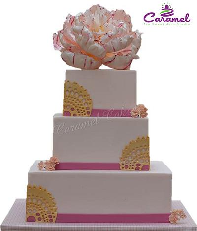 Pink and Gold Love - Cake by Caramel Doha