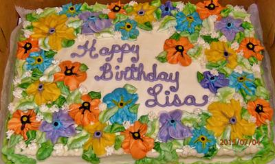 Buttercream pansy cake - Cake by Nancys Fancys Cakes & Catering (Nancy Goolsby)