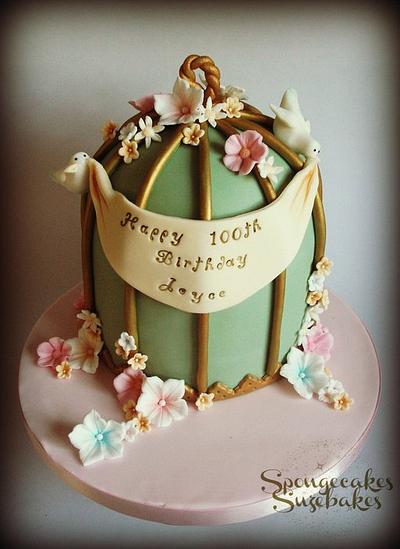 100th Birthday Birdcage Cake - Cake by Spongecakes Suzebakes