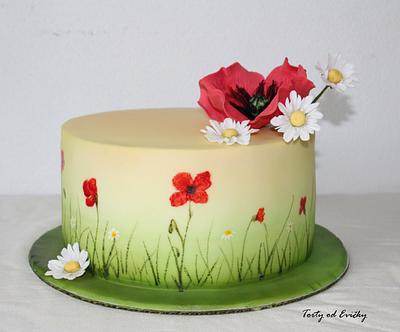Hand painted - poppy - Cake by Cakes by Evička