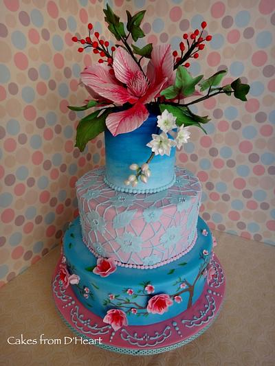 Chinoiserie Style Cake - Cake by Cakes from D'Heart