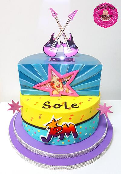 Jem and the Holograms (with lights!) - Cake by MileBian