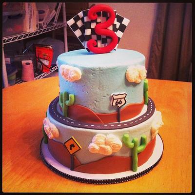 Cars/Travel/Racing Themed Birthday Cake - Cake by Becky Pendergraft