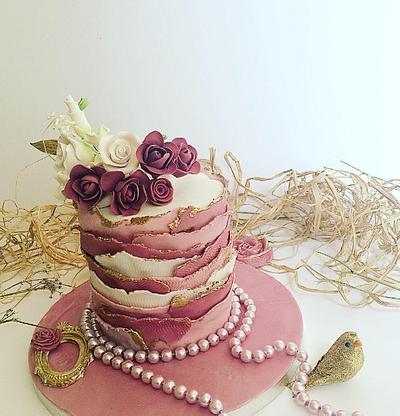 Gold n Dusky Pink  - Cake by Shafaq's Bake House
