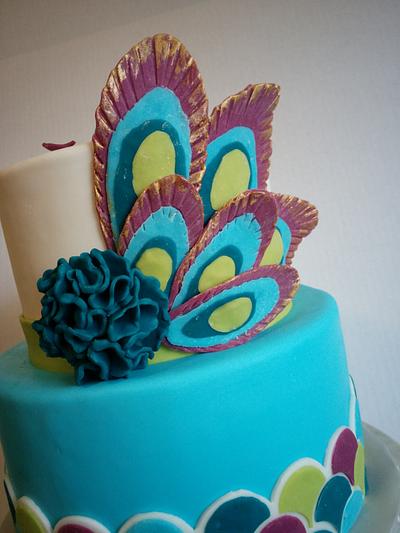 peacock baby shower - Cake by Cake That Bakery