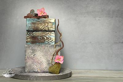 Stone and old wood - Cake by Lorna