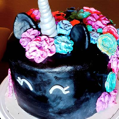Black Unicorn Cake - Cake by TheUnicornHorn