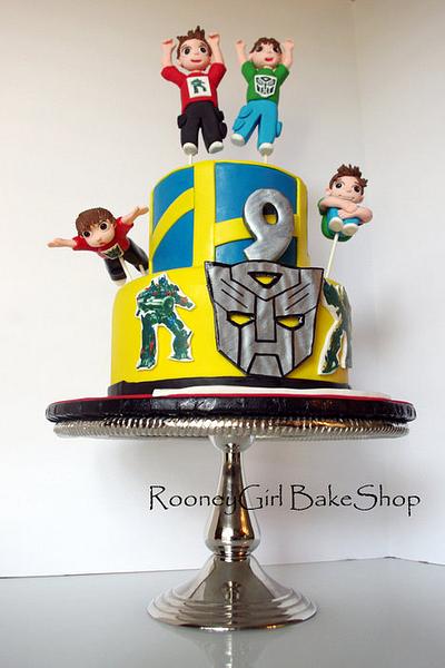 Trampolines & Transformers - Cake by Maria @ RooneyGirl BakeShop