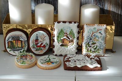 Christmas Hand Painted Cookies - Cake by Albena
