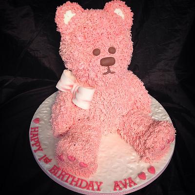 Pink Teddy - Cake by Caron Eveleigh