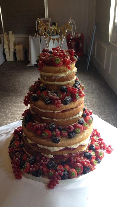 Naked wedding cake  - Cake by Donnajanecakes 