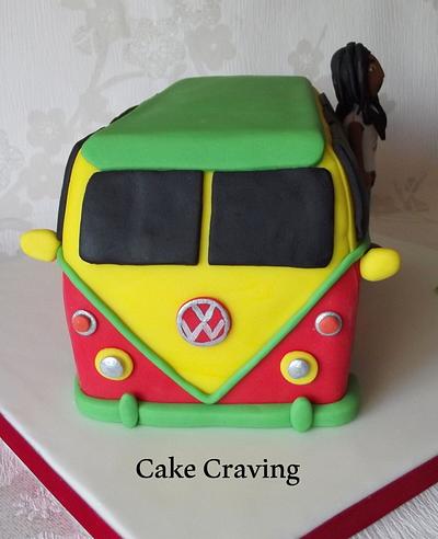 Reggae camper van cake and Bob Marley Icing figure - Cake by Hayley