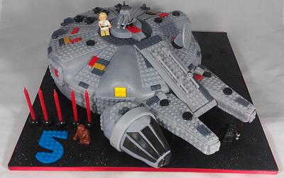 Lego Millennium Falcon - Cake by Lisa-Jane Fudge