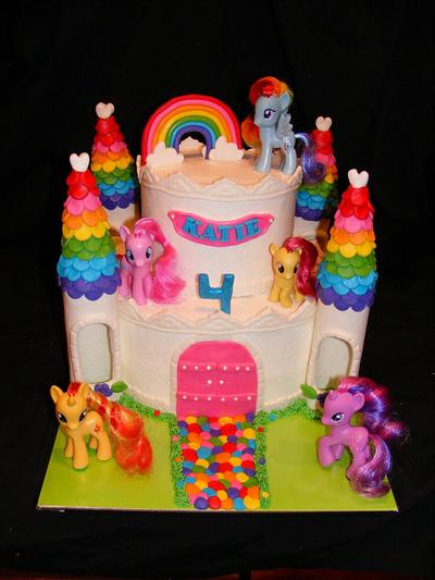 My Little Pony Rainbow Castle Cake - Cake by Rita's Cakes