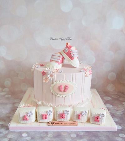 Abbie's Christening Cake - Cake by Wooden Heart Cakes