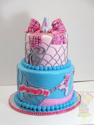 Spider-man / Spider- girl cake  - Cake by Yari 