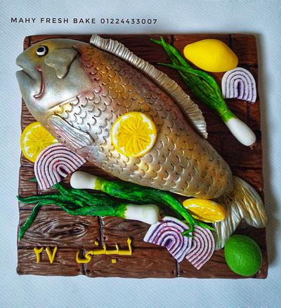 Salted fish cake.. تورتة الفسيخ - Cake by Mahy hegazy