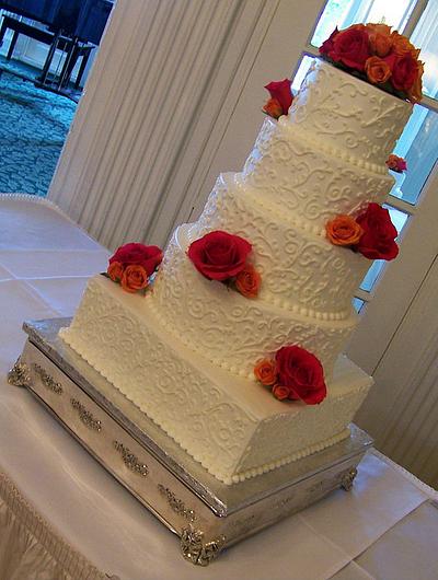 Simple scrolled tiers - Cake by TrulyCustom