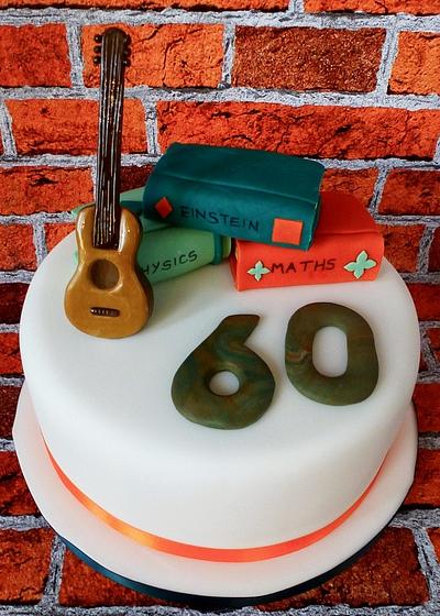 Guitar and Books Cake - Cake by Extra Mile Icing