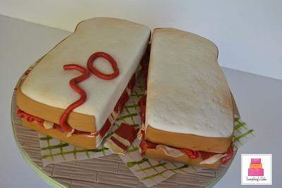 bacon sandwich - Cake by Everything's Cake