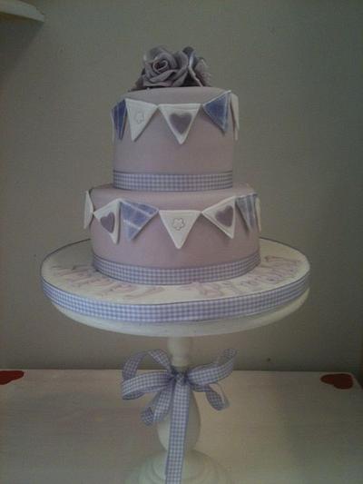 Vintage bunting cake x  - Cake by Louise Hayes