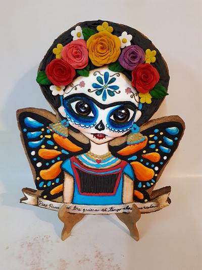 Frida Kahlo day of the death cookie - Cake by Laura Reyes