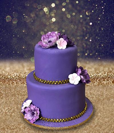 Purple with flowers - Cake by MsTreatz