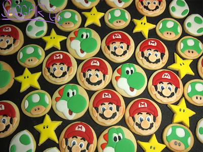 Mario & Yoshi cookies - Cake by suGGar GG